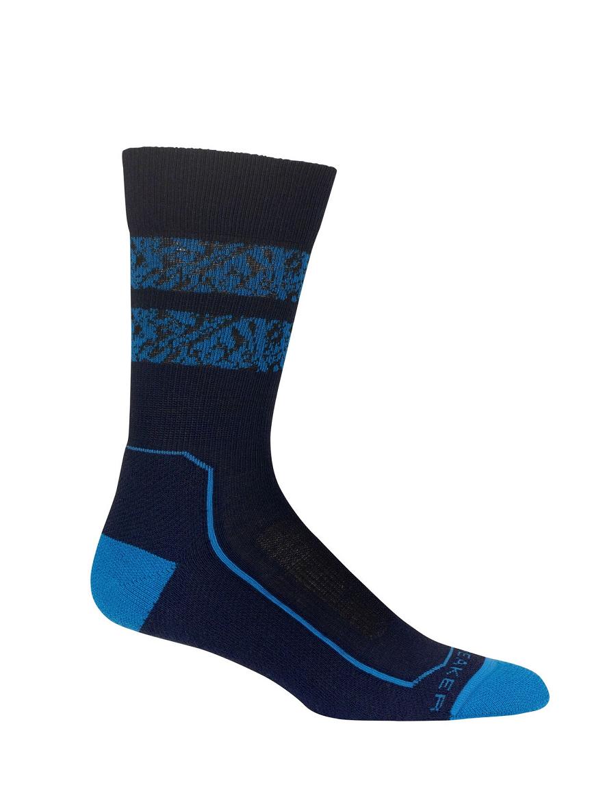 Midnight Navy / Lazurite Men's Icebreaker Merino Hike+ Light Crew Natural Summit Socks | USA 1006BEXC